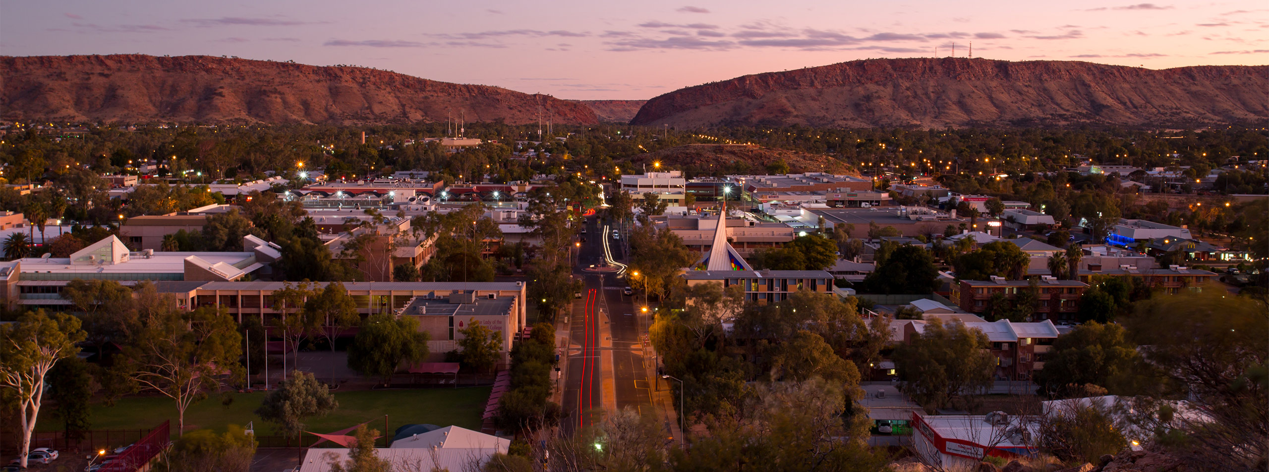Alice Springs Town at Sunset
