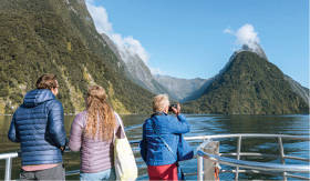 Guests on a Milford Sound cruise