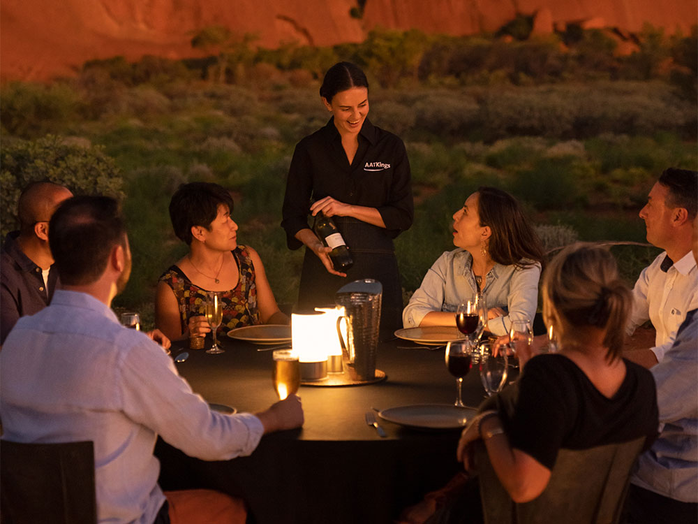 Tourists at the dinner