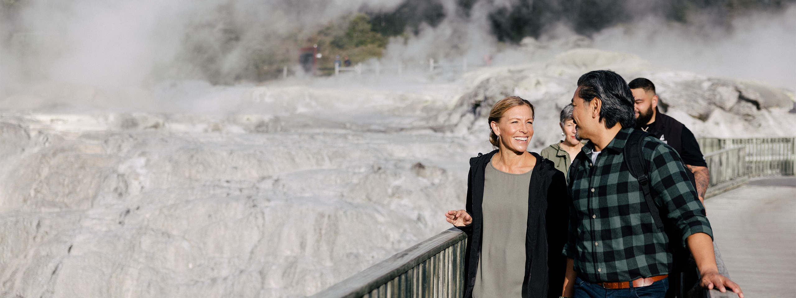 People at Rotorua Geysers 