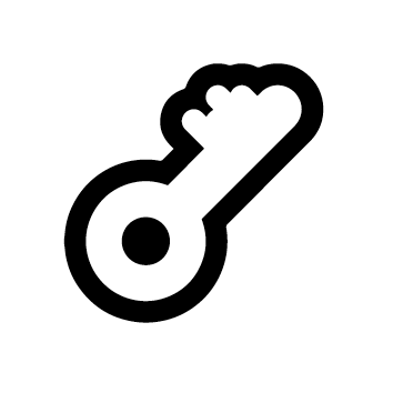 icon of key on white background in circle
