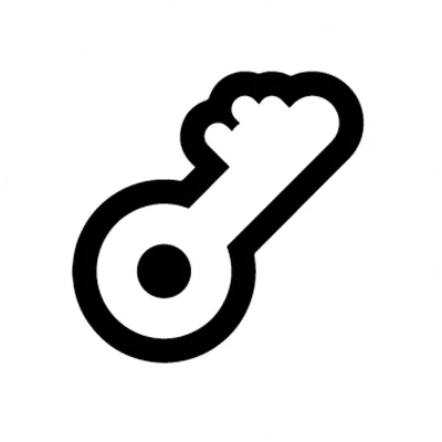 icon of key on white background in circle
