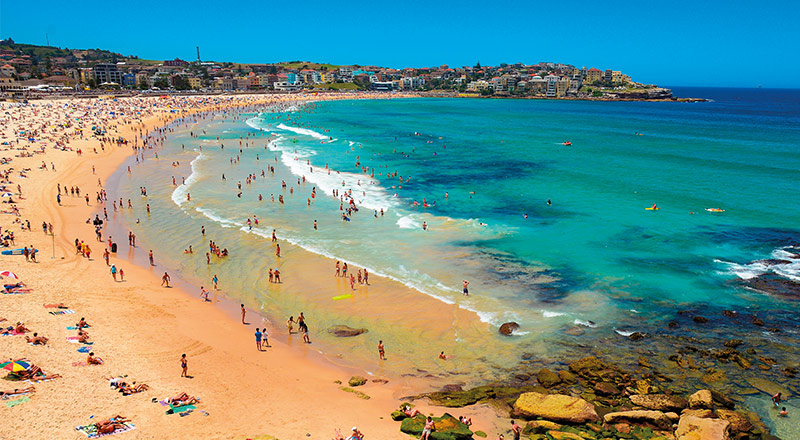 Landscape of Bondi Beach in Sydney