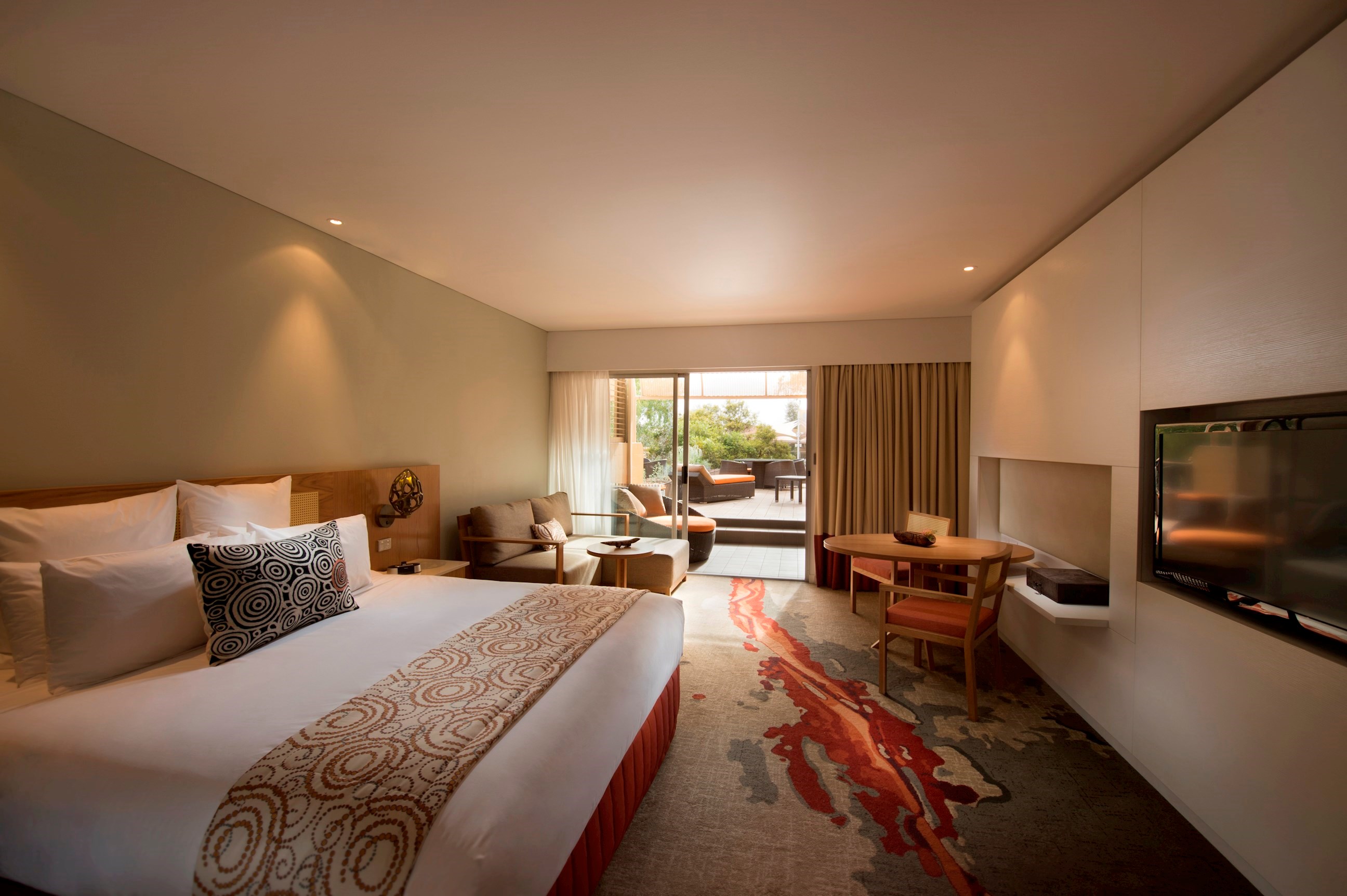 A guest room at the Sails in the Desert Ayers Rock Resort, in Uluru
