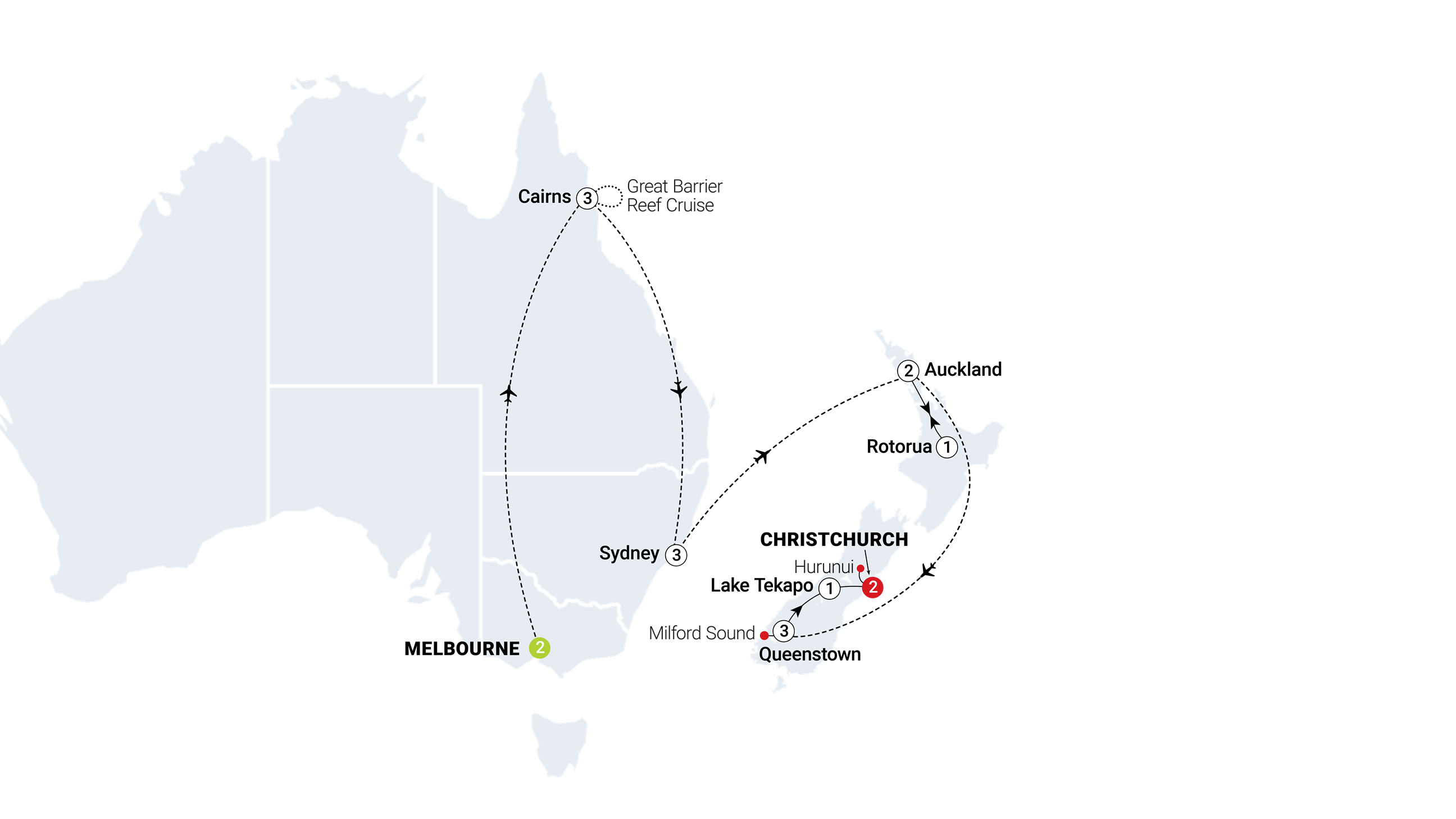 Contrasts of Australia & New Zealand Tour US AAT Kings US