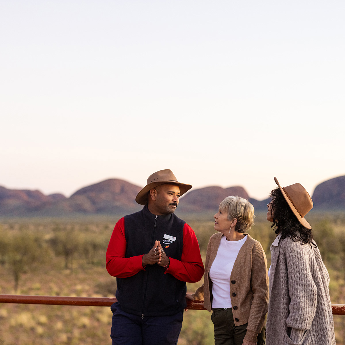 At Uluru Lookout With AAT Guide