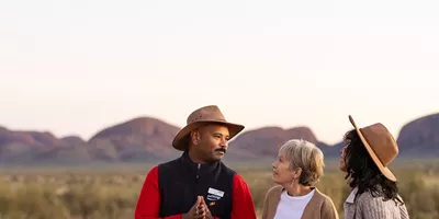 At Uluru Lookout With AAT Guide