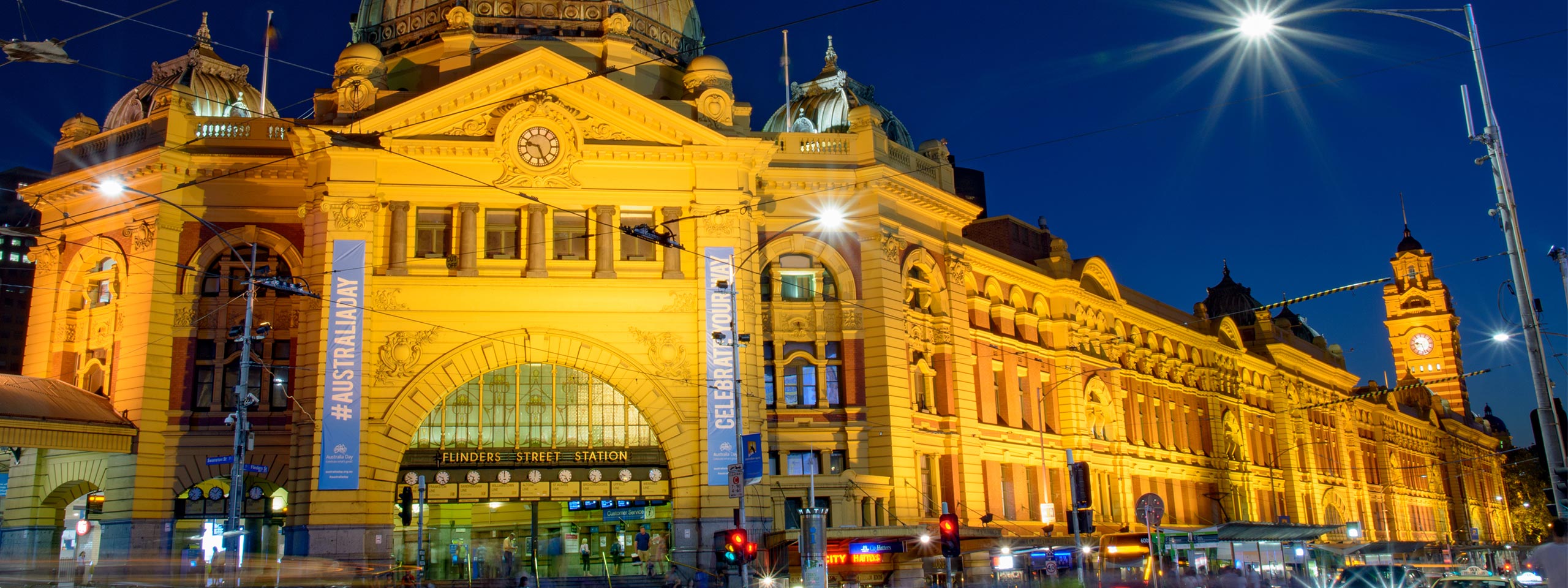 Flinders Street Station by night