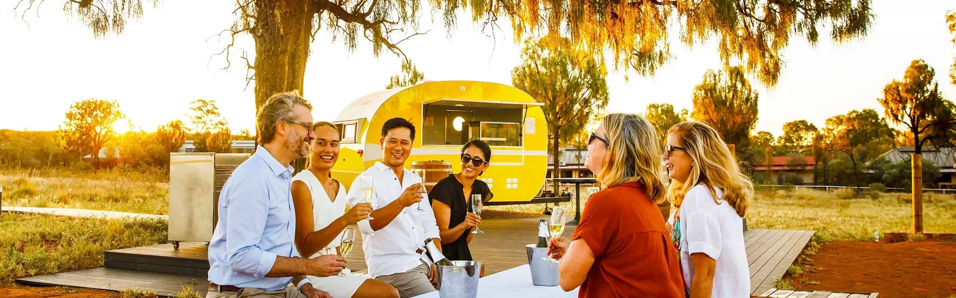 People drinking wine during Sunset At Kings Canyon