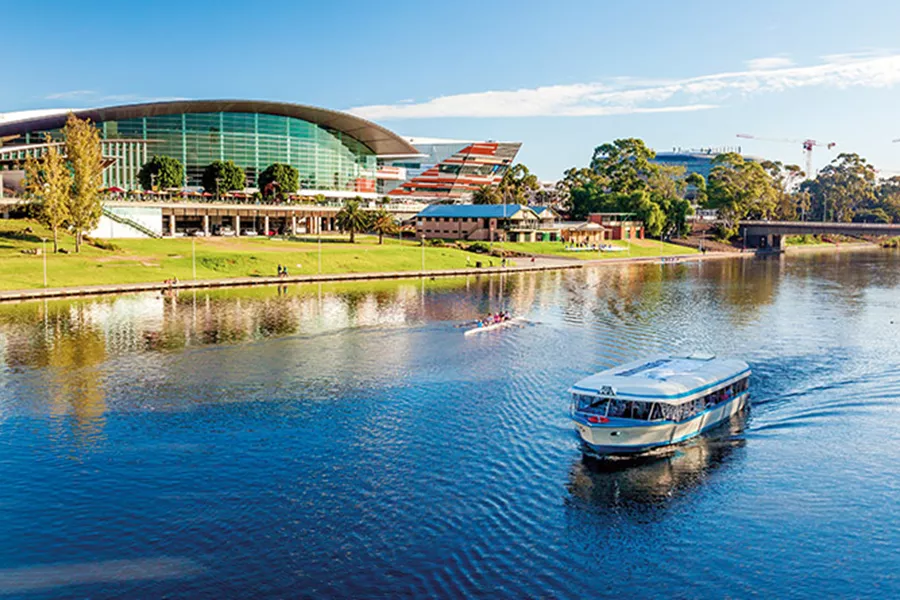 View on City Harbour in Adelaide