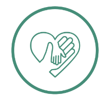 Hands inside heart icon