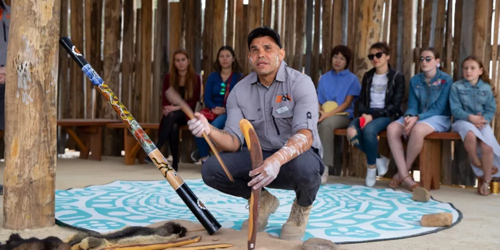 Demonstration of traditional Australian weapons and instruments