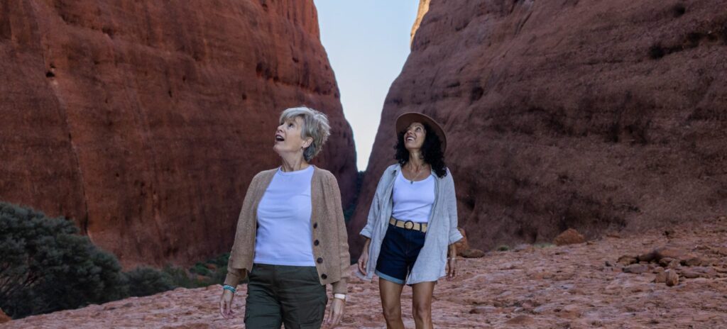 Visitors exploring Walpa Gorge